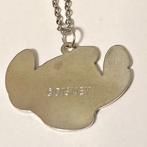Disney Lilo & Stitch Christmas Necklace Santa Hat Holiday Silver Tone 18" Chain - Picture 4 of 10